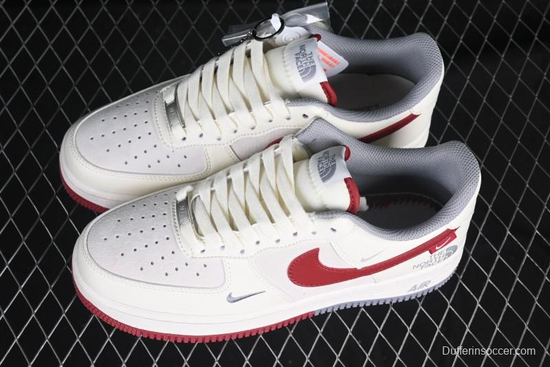 Nike Air Force 1 '07 Low The North Face Collaboration Beige Red Casual Sneakers - DM6688-047