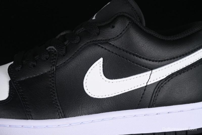 Nike Air Jordan 1 Low Retro Basketball Shoes in Black and White - 553558-043