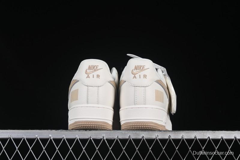 Nike Air Force 1 '07 Low QR Code Metallic Gold Star Sneakers Low-Top Casual Shoes - CU1836-965