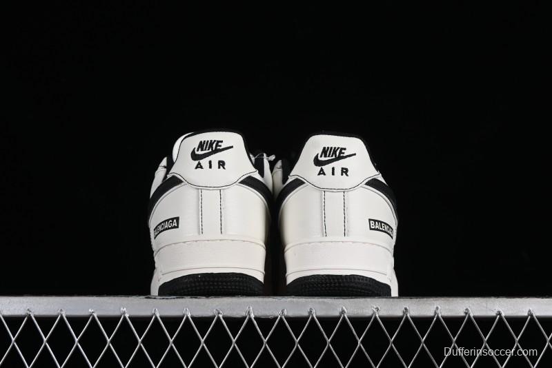 Balenciaga x Nike Air Force 1 '07 Low Triple Swoosh Beige Black Casual Shoes - FR0538-090