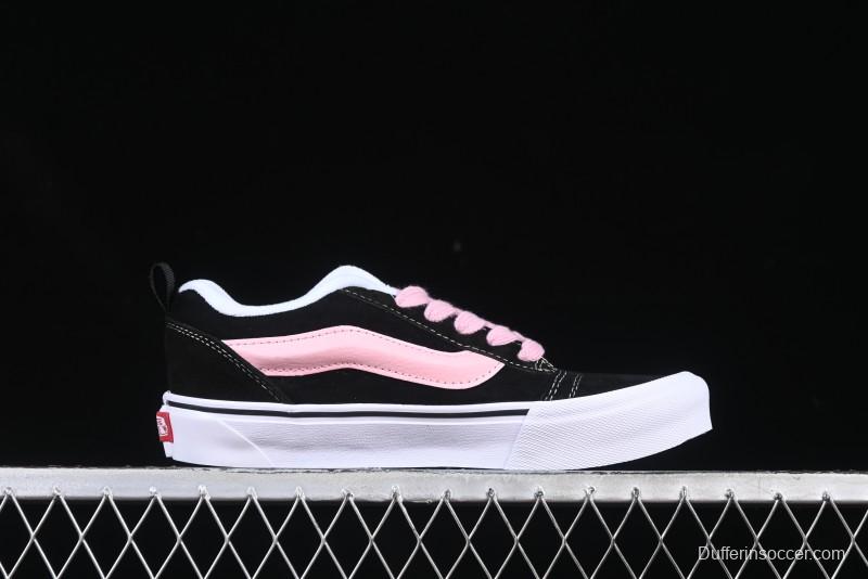 Vans Knu Skool Black Pink Color Comfortable Fashion Anti-Slip Wear-Resistant Low-Top Casual Skate Shoes - VN0009QCB9P
