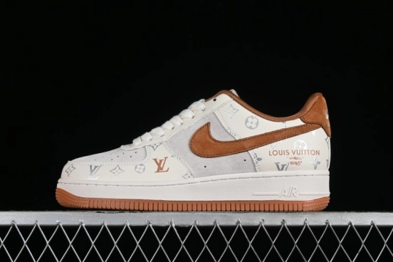 Nike Air Force 1 '07 Low LV Collaboration - Beige Brown Pigskin Casual Shoes CV1724-112