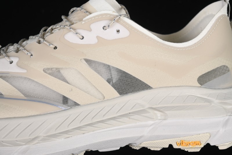 HOKA ONE ONE Satisfy Running Mafate Trail Low-Cut Cushioned Outdoor Hiking Shoes - 1157050 BONE