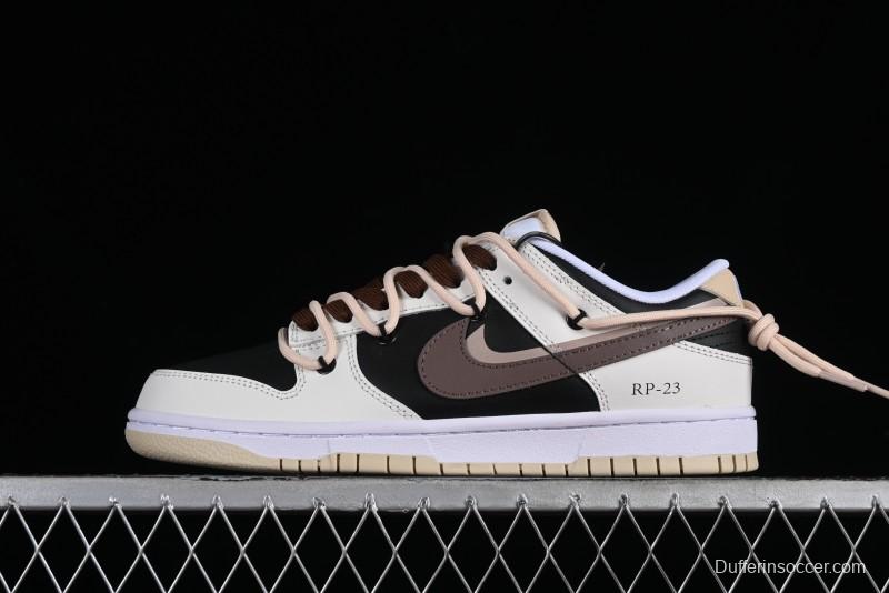 Nike Dunk Low Chestnut Letter High Street Black Brown Deconstructed SB Strap Low Top Casual Skate Shoes - DV0831-003