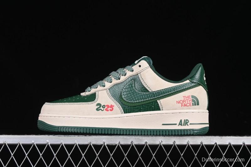Nike Air Force 1 '07 Low The North Face Collaboration Green Snake Scale Casual Sneakers - DM6688-015