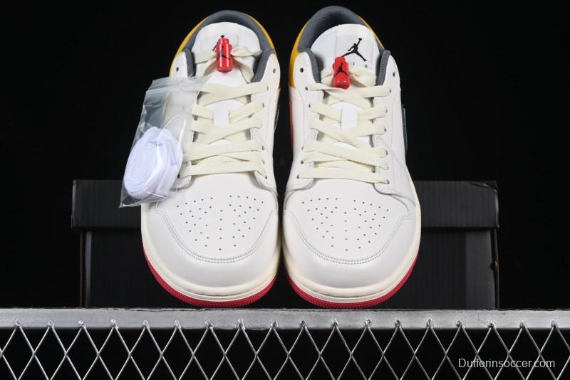 Nike Air Jordan 1 Low AJ1 Mismatch Colorway Low-Top Casual Sneakers - HV4511-133