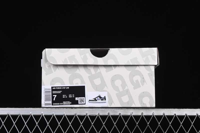 Nike Air Force 1 '07 Low The North Face Collaboration Black Grey Double Swoosh Casual Sneakers - DM6688-020
