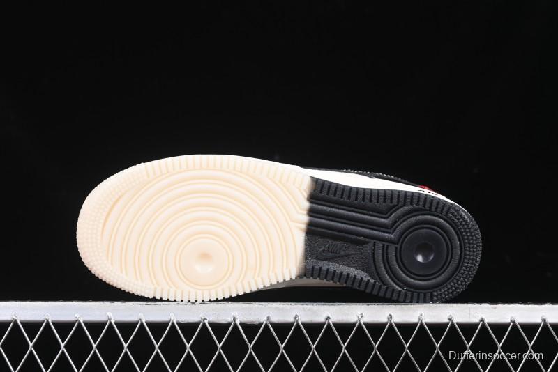 Nike Air Force 1 '07 Low Stussy Collaboration Year of the Snake Limited Edition Black Snake Dual-Color Casual Sneakers - HH7518-034