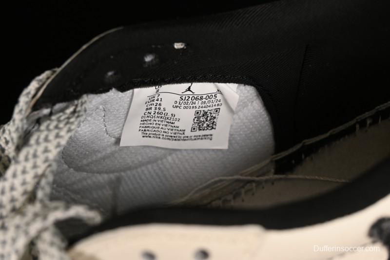 Nike Air Jordan 1 Low OG SP Travis Scott x Fragment Design Black Denim Print Casual Sneakers - SJ2068-005