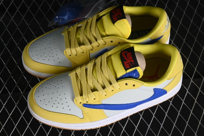 Nike Travis Scott x Air Jordan 1 Low OG Retro Sneakers with Reverse Swoosh - DZ4137-700