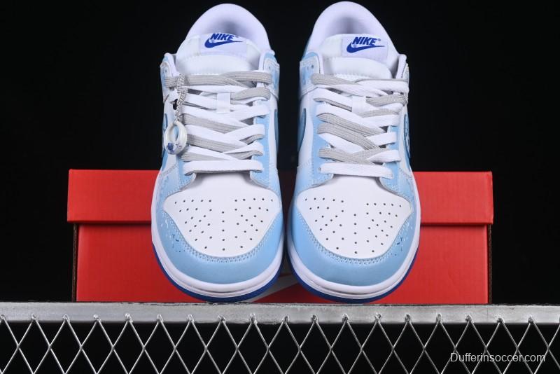 Nike Dunk Low Blue and White Porcelain Theme Casual Sneakers - DV0831-104