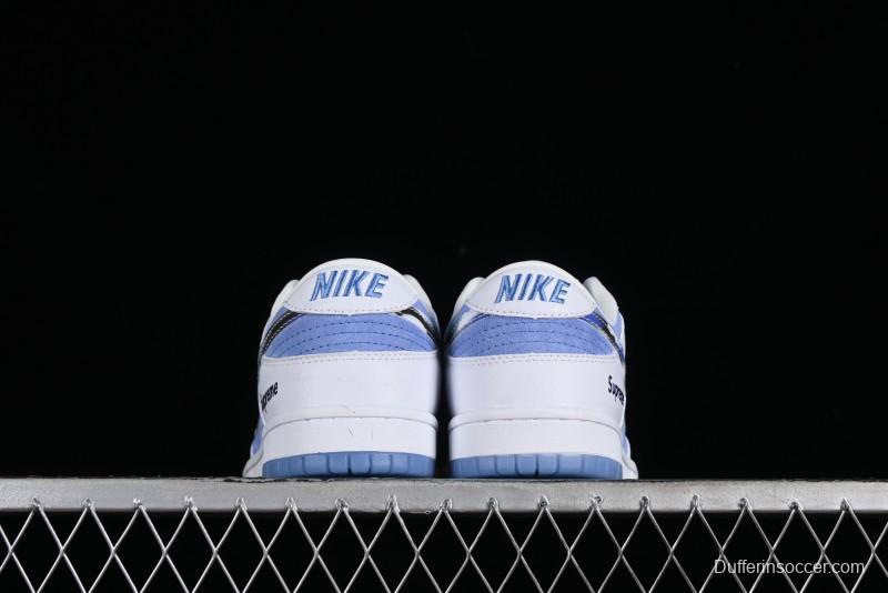 Supreme x Nike SB Dunk Low Royal Blue Anniversary High-End Custom Casual Skate Shoes - JH8039-936