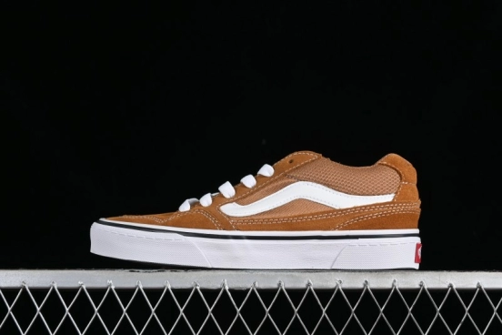 Vans Caldrone Classic American Retro Skate Shoes in Brown Orange - VN000CXZ1OU