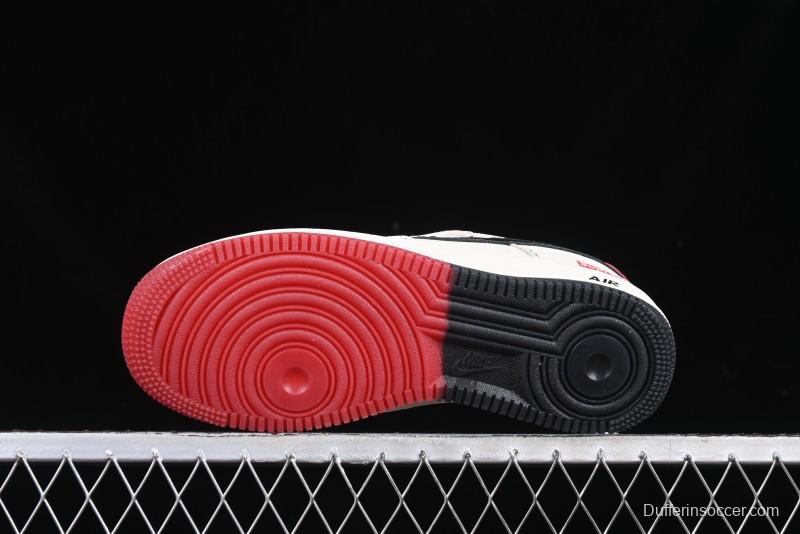 Nike Air Force 1 '07 Low Supreme Snake Year Limited Edition Black Snake Swoosh Low-Top Casual Sneakers - HH7518-033