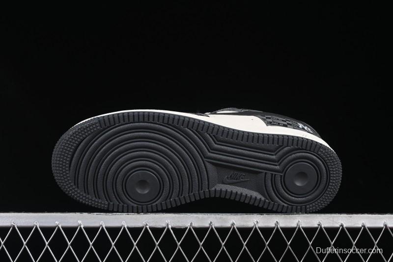 Nike Air Force 1 '07 Low MLB Collaboration Dark Checkered Beige Low-Top Casual Sneakers - DF0188-038