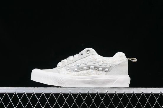 Vans Knu Skool Pearl White Chunky Sneakers with D-Ring Lacing System - VN000D22QC5