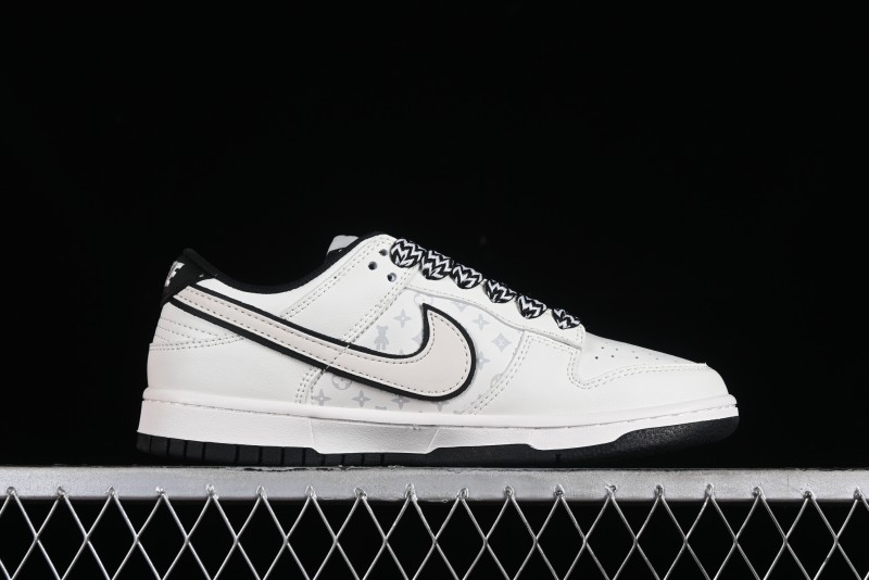 Nike SB Dunk Low LV Collaboration - Beige Black Violent Bear Anniversary High-End Custom Low-Top Casual Skate Shoes - SJ2068-239