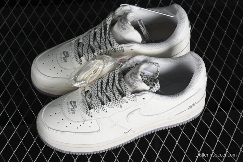 Nike Air Force 1 '07 Low Casual Sneakers with 3M Reflective Details and Full-Length Air Cushion - CJ1379-603