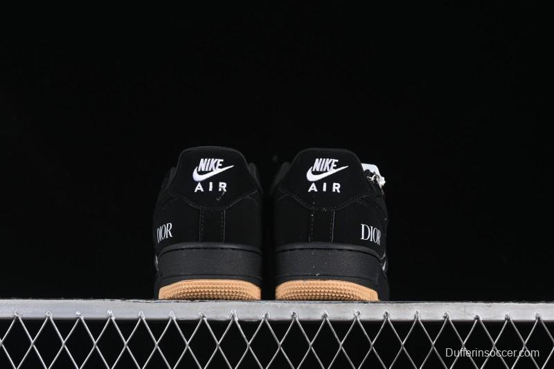 Nike Air Force 1 '07 Low Dior Collaboration Black Gum Knit Casual Sneakers - KK1988-058