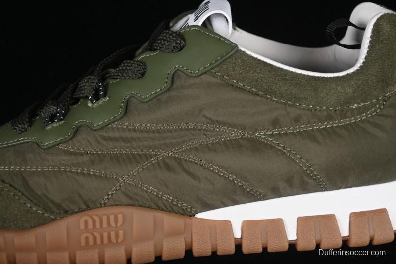 Miu Miu Suede Round Toe Lace-Up Low Top Women's Casual Shoes - 99D4