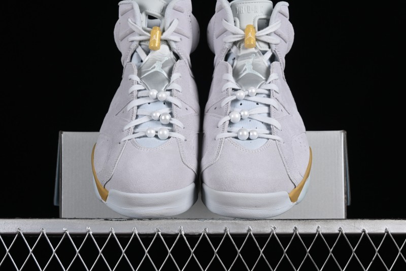 Nike Air Jordan 6 Retro Paris Olympics Sneakers with Metallic Gold Accents - DQ4914-074