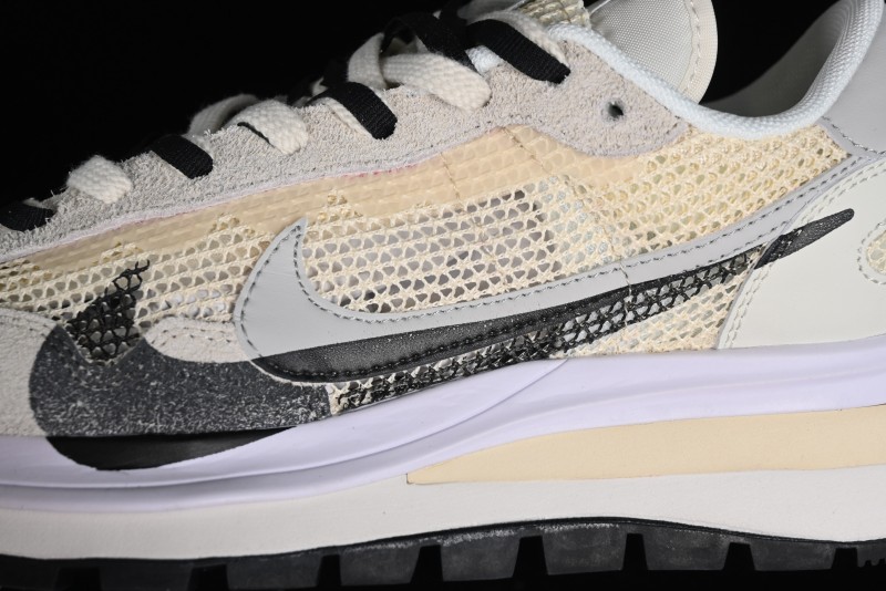 Nike Sacai VaporWaffle 3.0 Deconstructed Sneakers with Overlapping Swoosh and Dual Tongue - CV1363-101