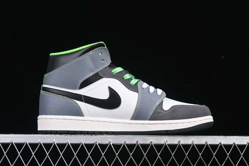 Nike Air Jordan 1 Mid Basketball Shoes in White Grey Brown Casa 93 Colorway - HQ3829-001