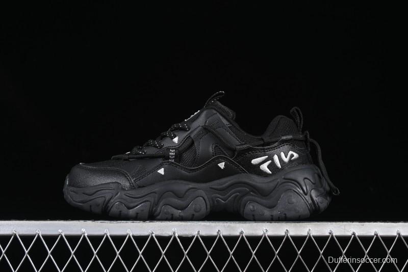 Fila Fusion Retro Mars Running Shoes with Lace-Up Design and Cushioned Sole - F12W422103FBK