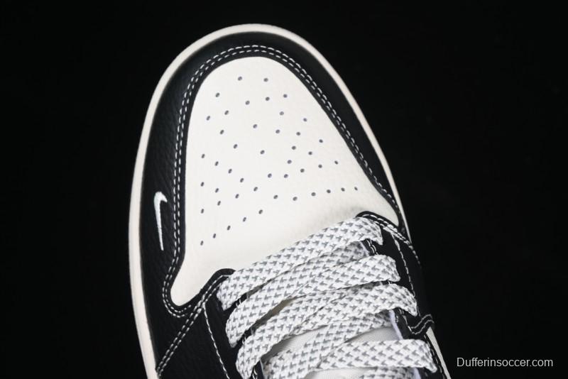 Nike Air Jordan 1 Low AJ1 Stussy White Black Leather Retro Basketball Shoes - XX3318-507