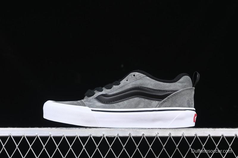 Vans Knu Skool Low-Top Retro Casual Vulcanized Sneakers in Grey Black - VN0009QCBDS