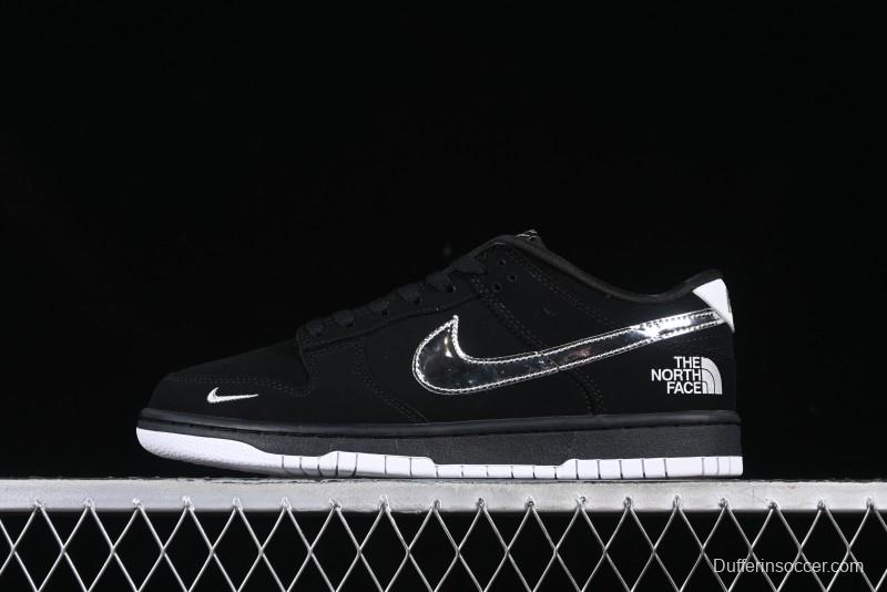 Nike SB Dunk Low The North Face Collaboration Black Warrior Silver Swoosh Anniversary Custom Low-Top Skate Shoes - KK1333-024