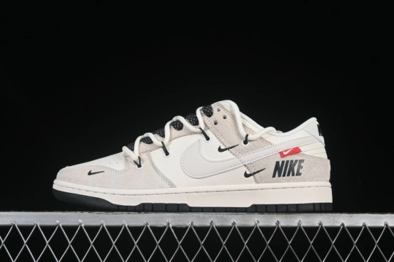 Nike SB Dunk Low Collaboration Sneakers - Red Tag Beige Black Anniversary Custom Edition - XX3168-118