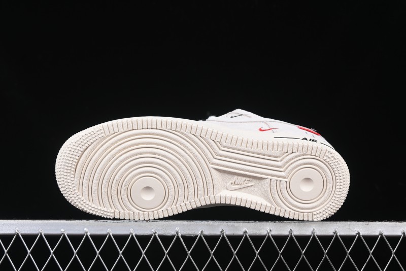 Nike Air Force 1 '07 Low Supreme Champion Collaboration Off-White Mini Swoosh Casual Sneakers - SJ6698-020