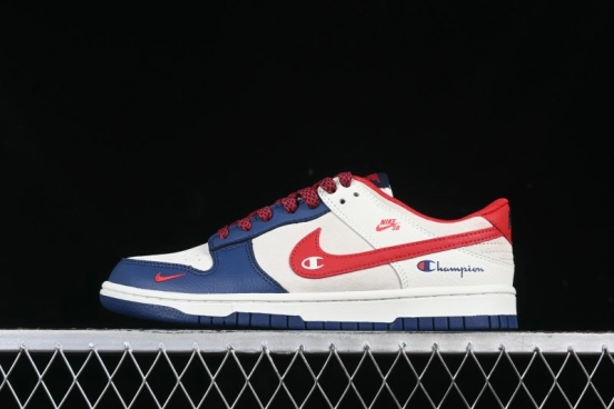 Nike SB Dunk Low Edison Chen Collaboration Blue Red Swoosh Anniversary Custom Low-Top Casual Skate Shoes - DJ2024-099