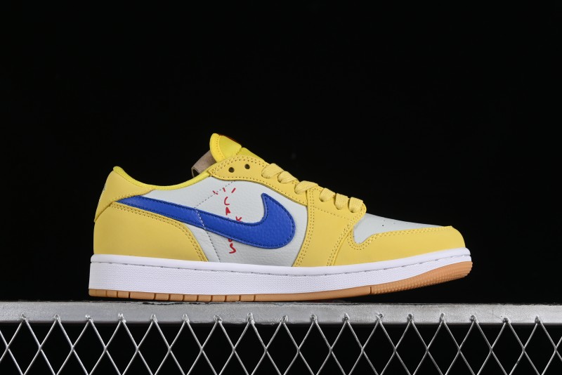 Nike Travis Scott x Air Jordan 1 Low OG Retro Sneakers with Reverse Swoosh - DZ4137-700