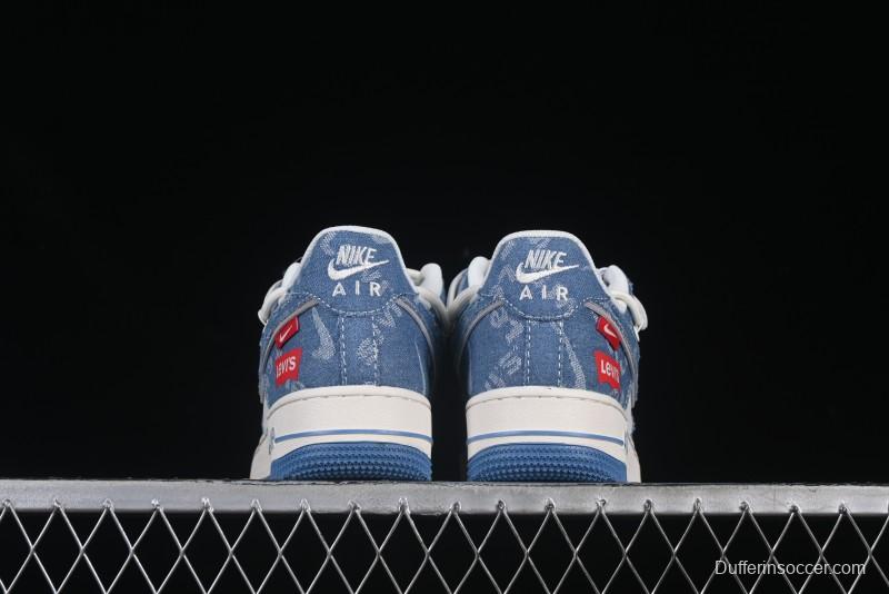 Nike Air Force 1 '07 Low Levi's Denim Patchwork Lace-Up Casual Sneakers - SJ1198-001