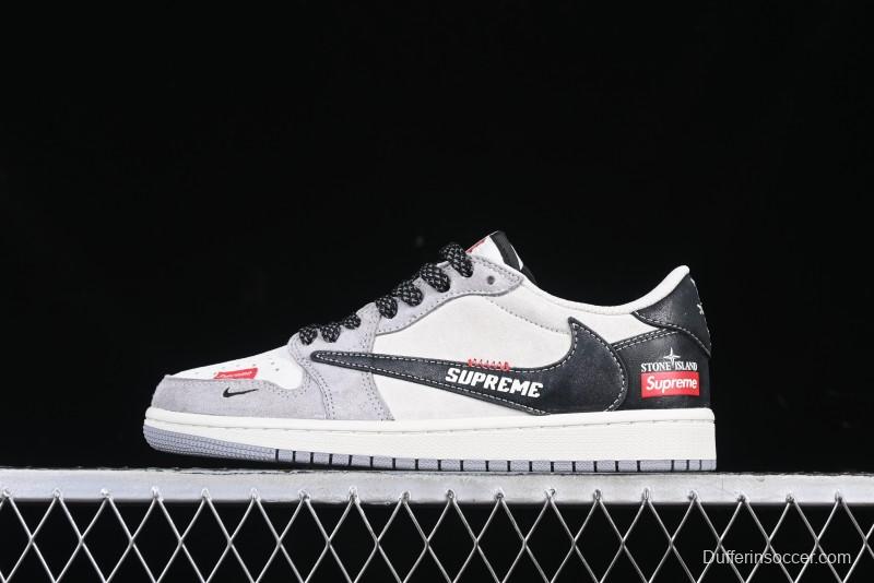 Nike Travis Scott x Fragment Design x Air Jordan 1 Low OG SP AJ1 Retro Sneakers - DM7866-050