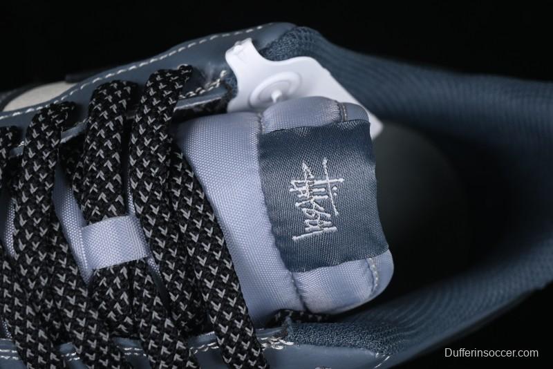 Nike Air Force 1 '07 Low Stussy Collaboration Bright Blue Black Swoosh Low-Top Casual Sneakers - XZ3328-198