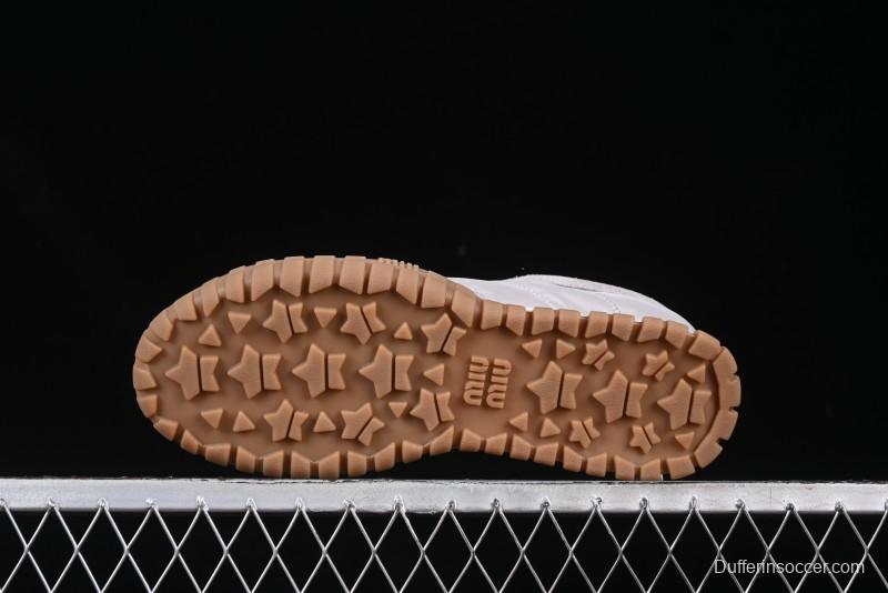 Miu Miu Suede Round Toe Lace-Up Low Top Women's Casual Shoes - 99D4