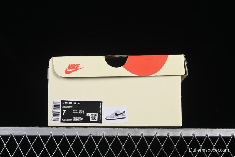 Nike Air Force 1 '07 Low Stussy Collaboration Silver Trim Black Swoosh Low-Top Casual Sneakers - XZ6188-912