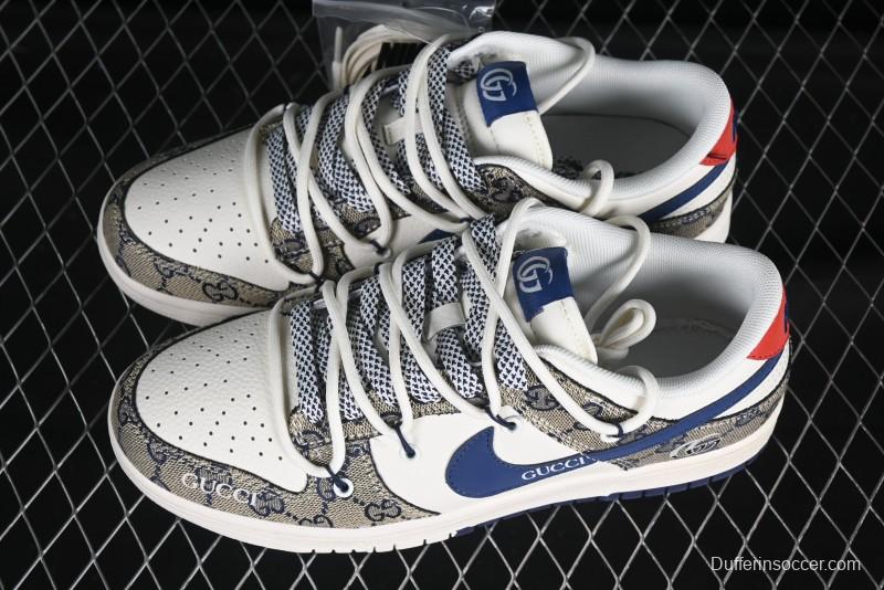 Gucci x Nike Dunk Low Designer Collaboration Sneakers - Premium Monogram Design