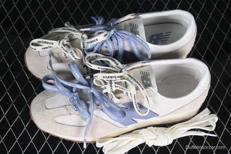 New Balance 237 Heritage Sneakers - Suede and Mesh in Muted Gray with Blue Accents