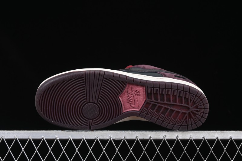 Nike SB Dunk Low "Dark Burgundy & Black" - Premium Suede Skate Shoes