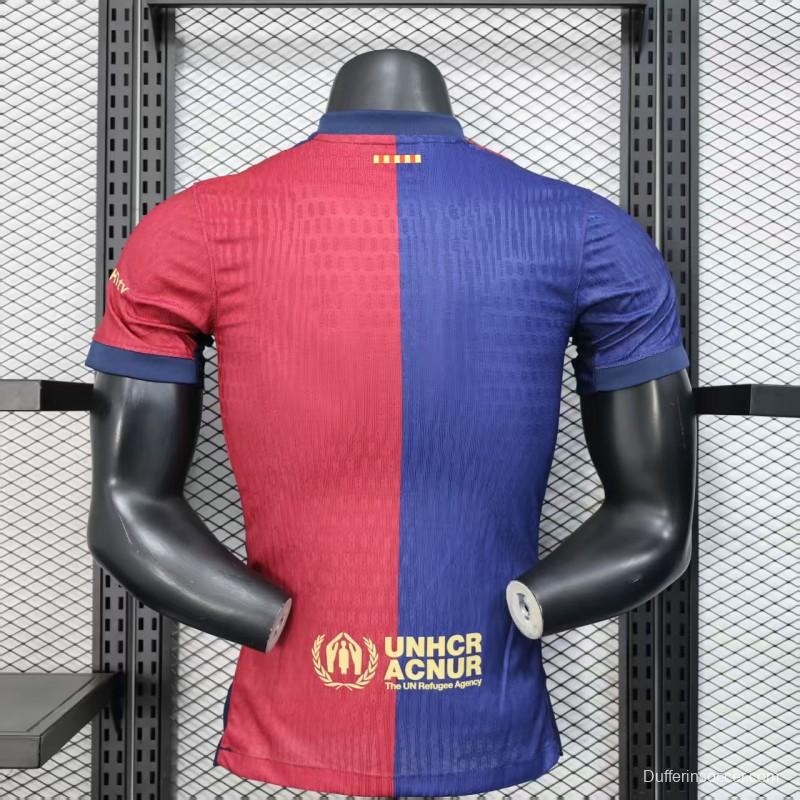 Player Version 25/26 FC Barcelona Home  with Pink "T.S. 1989" Jersey