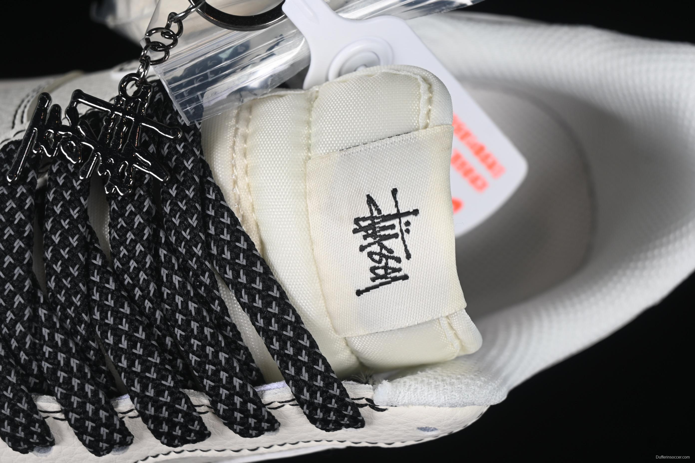 Nike Air Force 1 '07 Low Stussy Collaboration Black Swoosh Casual Sneakers - HH7518-062