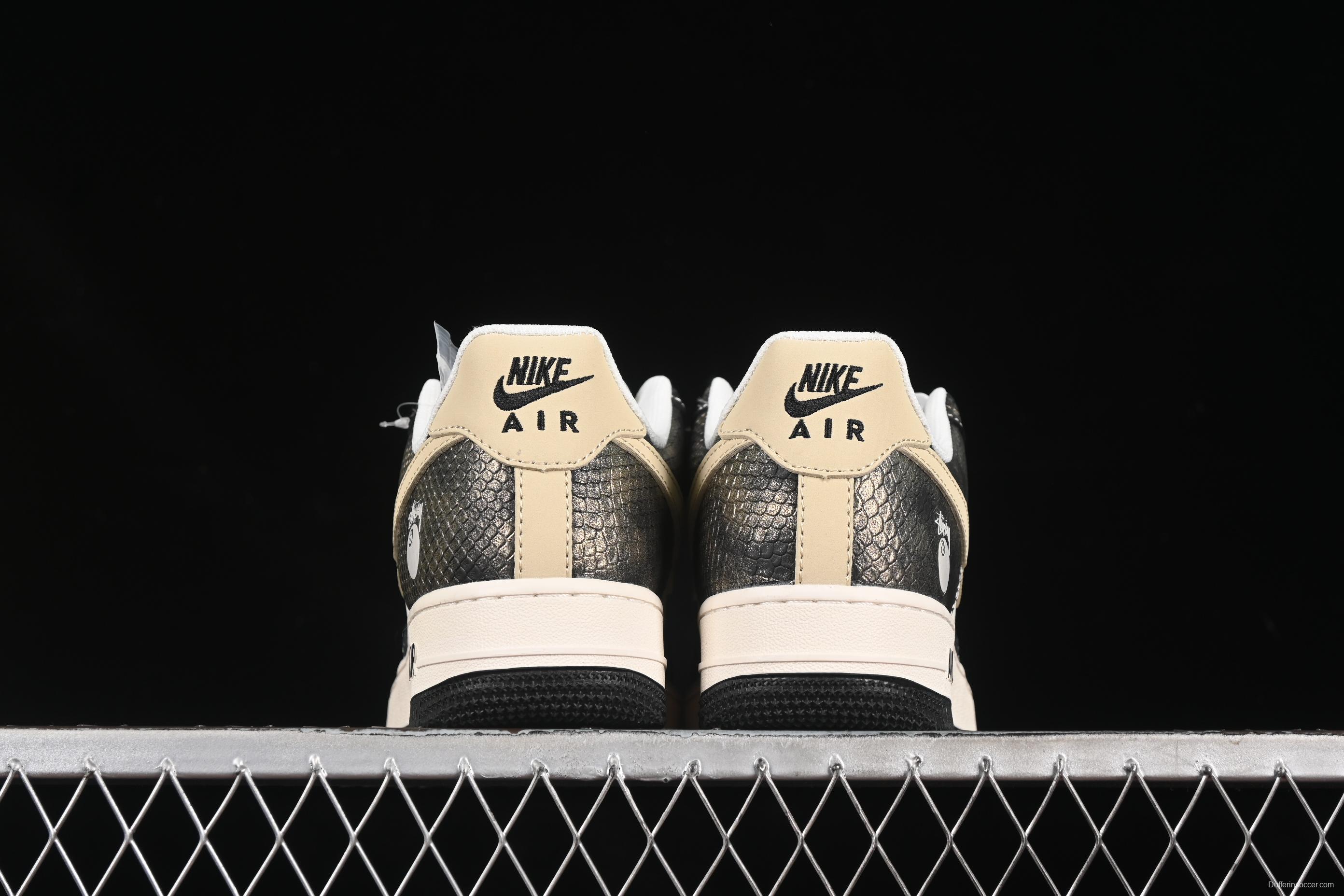Nike Air Force 1 '07 Low Stussy Collaboration Gradient Snake Print Casual Sneakers - XS1958-556
