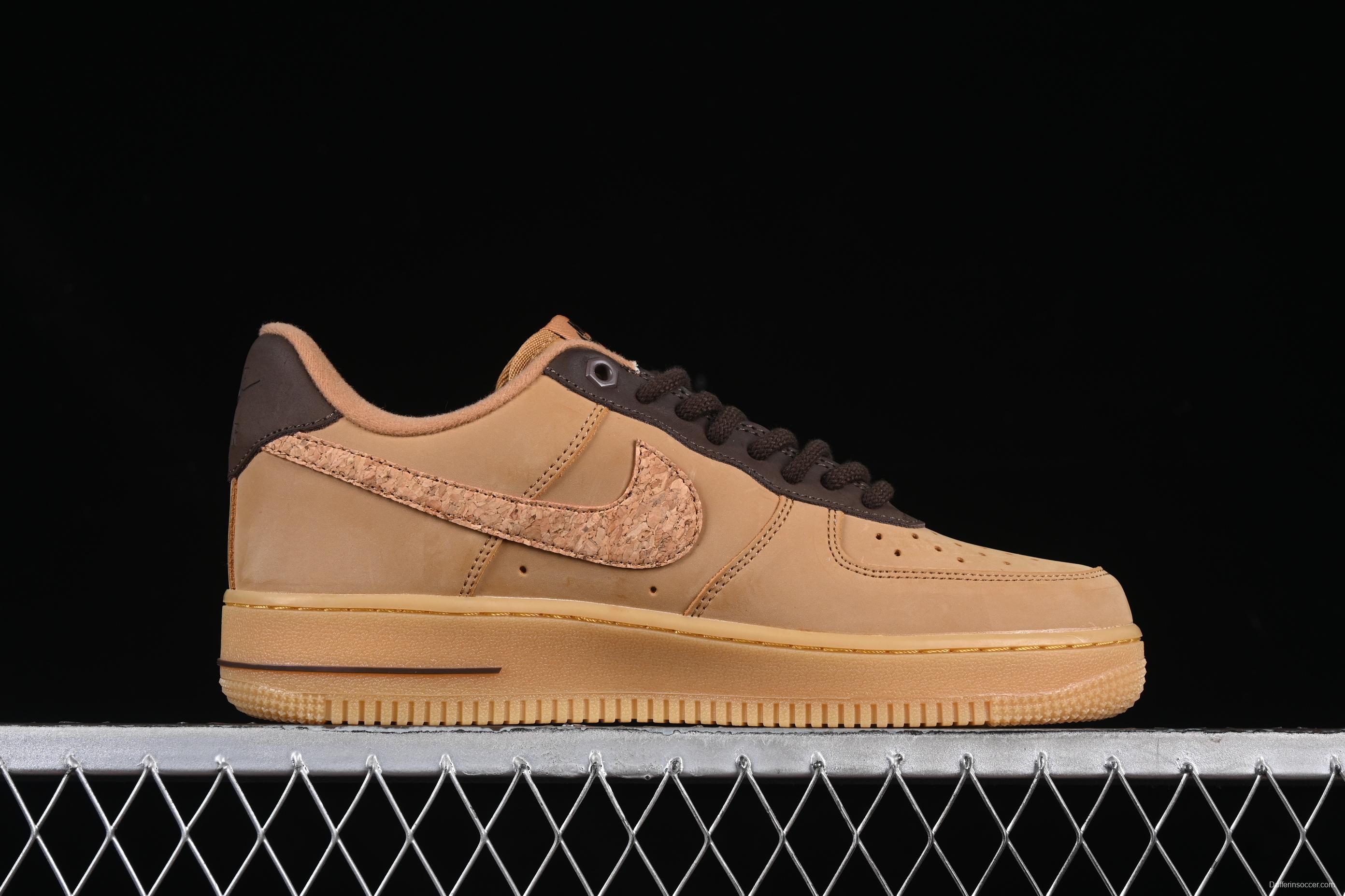 Nike Air Force 1'07 Low Wheat Casual Sneakers with Full-Length Air Cushion - CJ9179-200