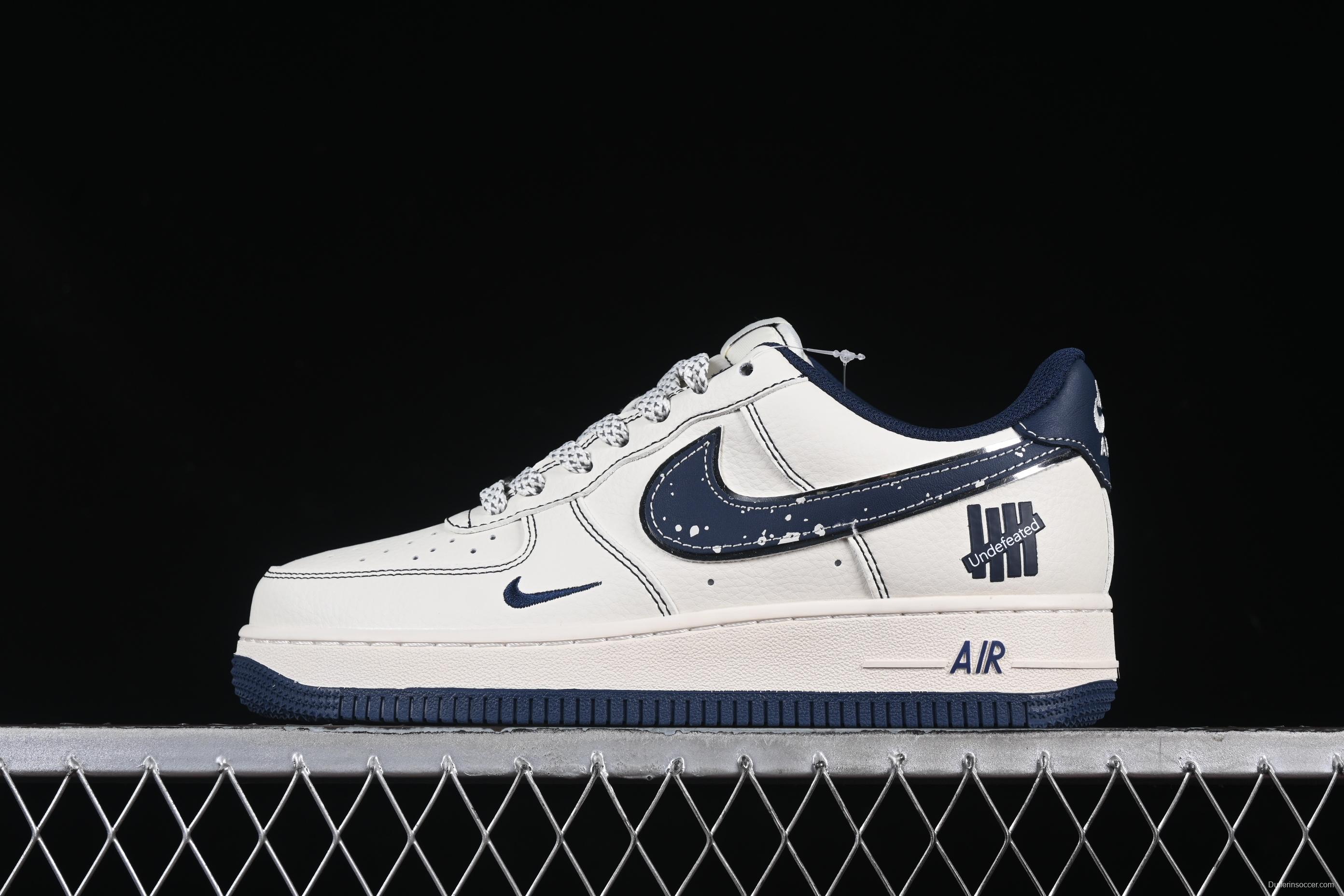 Nike Air Force 1 '07 Low UN Collaboration Navy Splatter Swoosh Casual Sneakers - XS1958-522