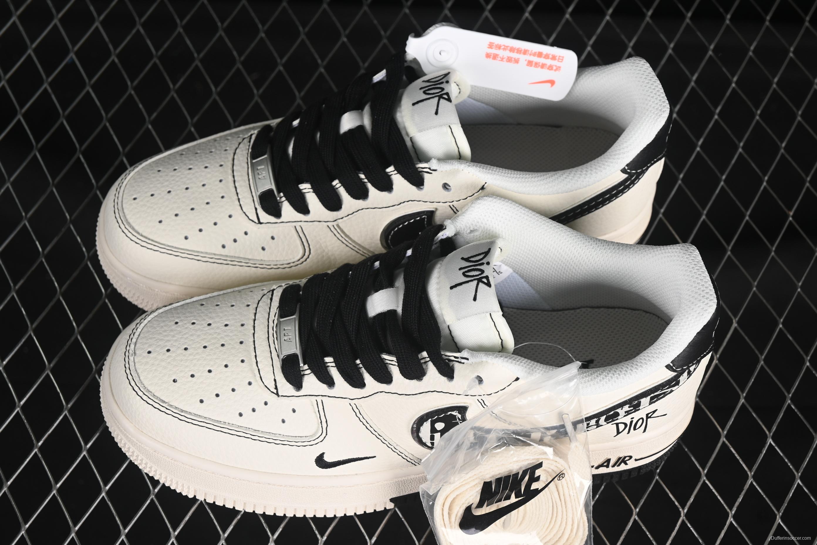 Nike Air Force 1 '07 Low Dior Collaboration Two-Tone Dior Swoosh Casual Sneakers - XS1958-544