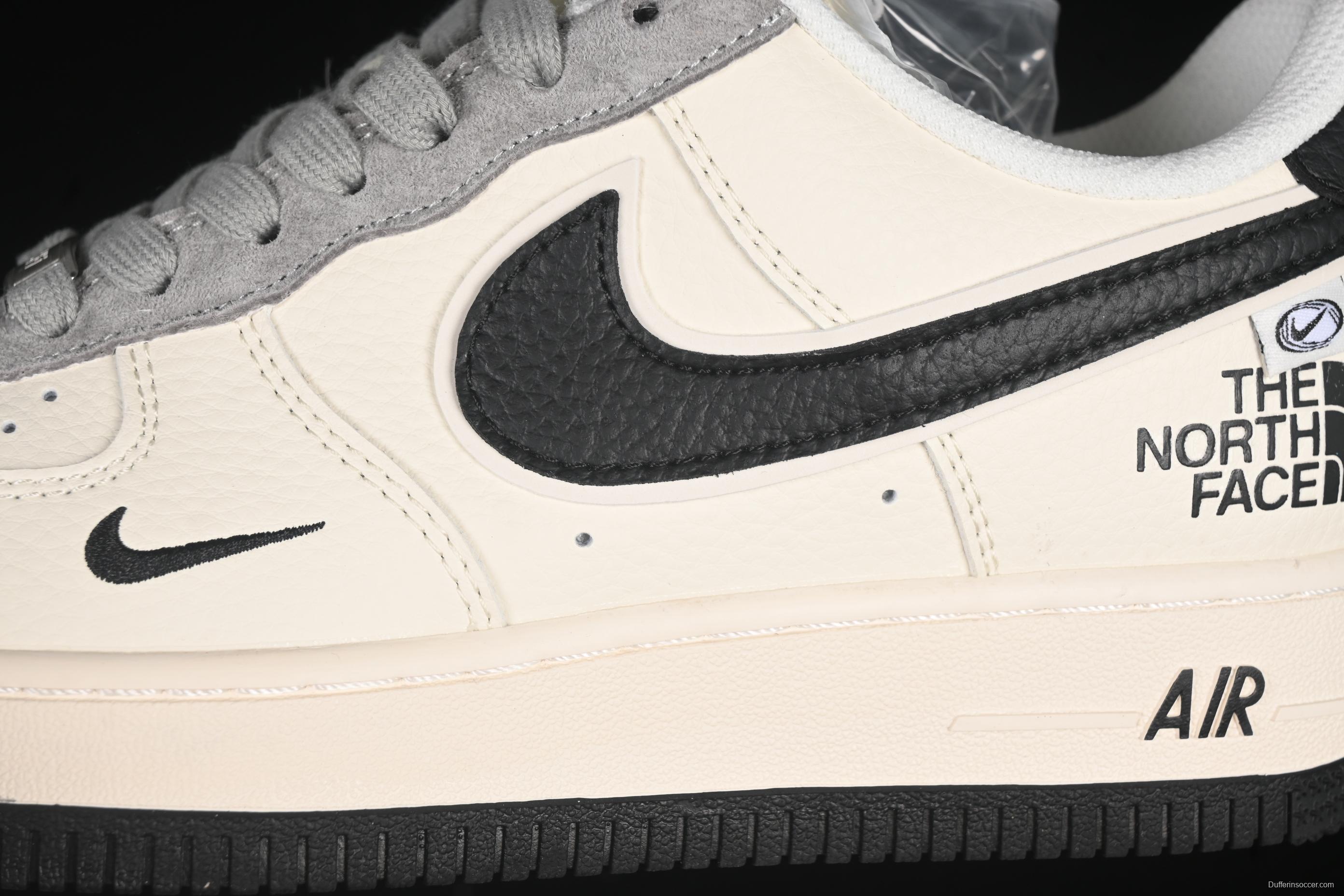 Nike Air Force 1 '07 Low The North Face Collaboration Beige Black Swoosh Casual Sneakers - XZ6188-190